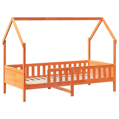 Kids' House Bed Frame without Mattress Wax Brown 90x190 cm Single Pine