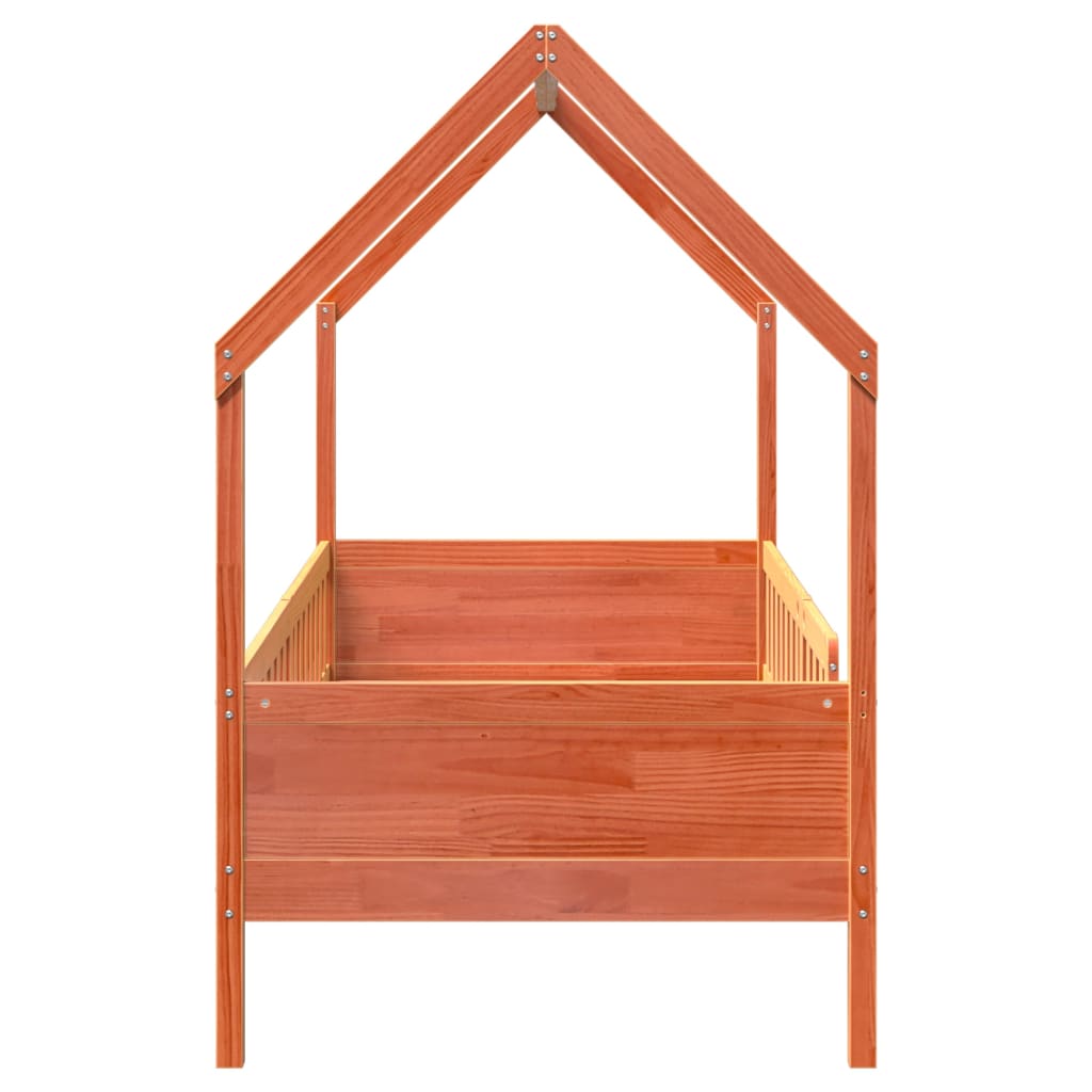 Kids' House Bed Frame without Mattress Wax Brown 90x190 cm Single Pine