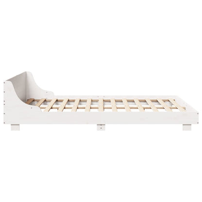 Bed Frame without Mattress White 160x200 cm Solid Wood Pine