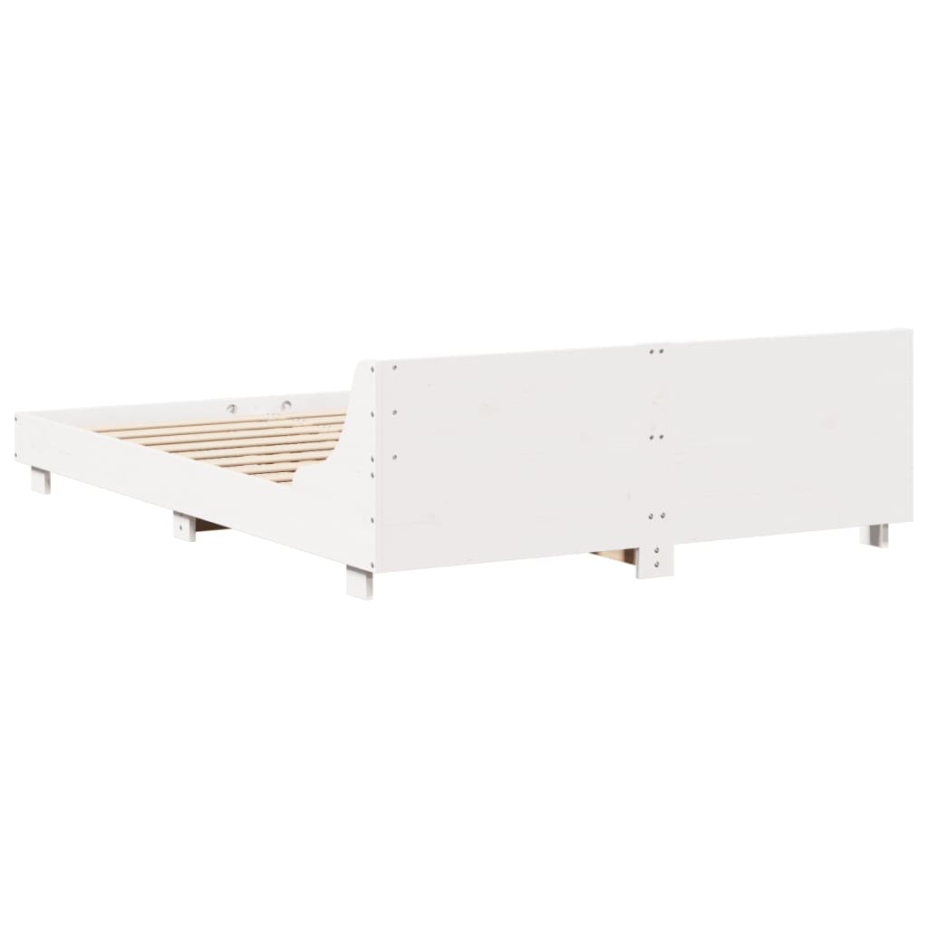 Bed Frame without Mattress White 160x200 cm Solid Wood Pine