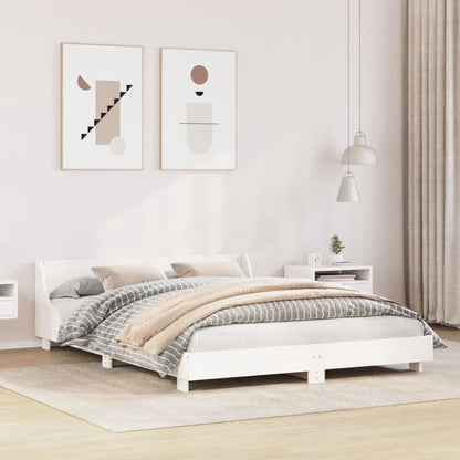 Bed Frame without Mattress White 160x200 cm Solid Wood Pine