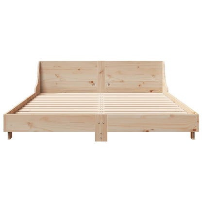 Bed Frame with Headboard 150x200 cm King Size Solid Wood Pine