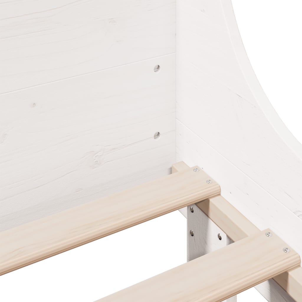 Bed Frame with Headboard White 150x200 cm King Size Solid Wood Pine