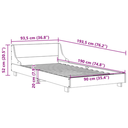 Bed Frame without Mattress 90x190 cm Single Solid Wood Pine