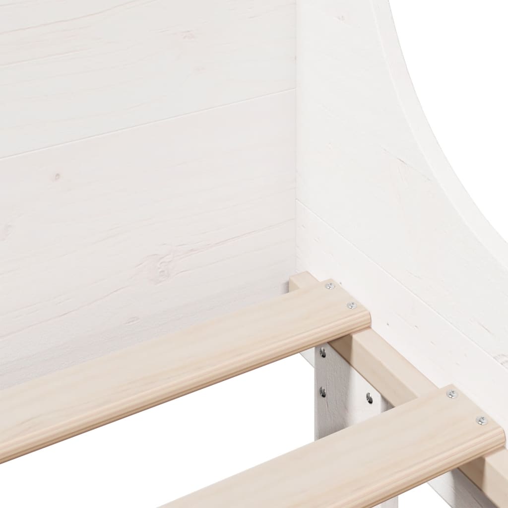 Bed Frame with Headboard White 90x190 cm Single Solid Wood Pine