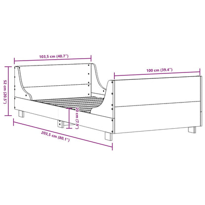 Bed Frame without Mattress Wax Brown 100x200 cm Solid Wood Pine