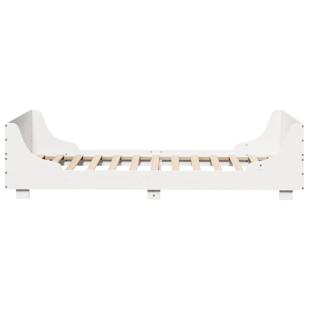 Bed Frame without Mattress White 90x200 cm Solid Wood Pine