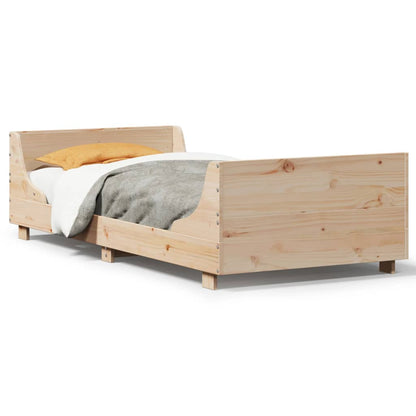 Bed Frame without Mattress 90x190 cm Single Solid Wood Pine