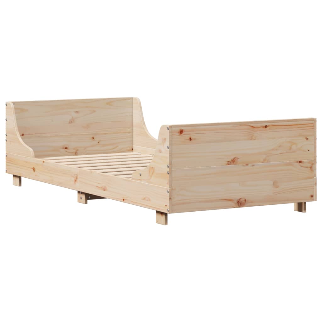 Bed Frame without Mattress 90x190 cm Single Solid Wood Pine