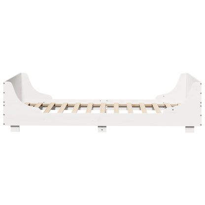 Bed Frame without Mattress White 90x190 cm Single Solid Wood Pine