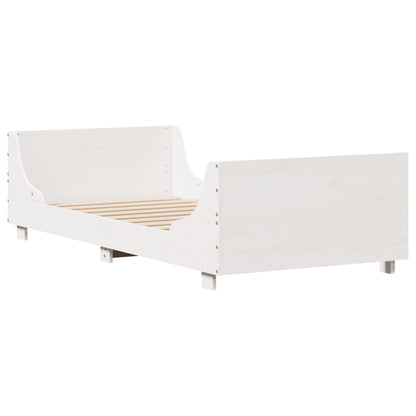 Bed Frame without Mattress White 75x190 cm Small Single Solid Wood Pine