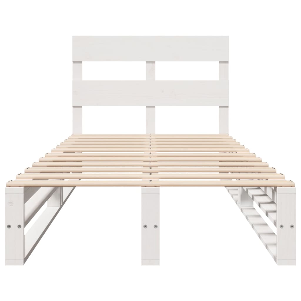 Bed Frame without Mattress White 90x200 cm Solid Wood Pine