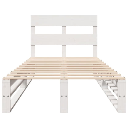 Bed Frame without Mattress White 90x200 cm Solid Wood Pine