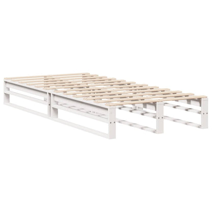 Bed Frame without Mattress White 90x200 cm Solid Wood Pine