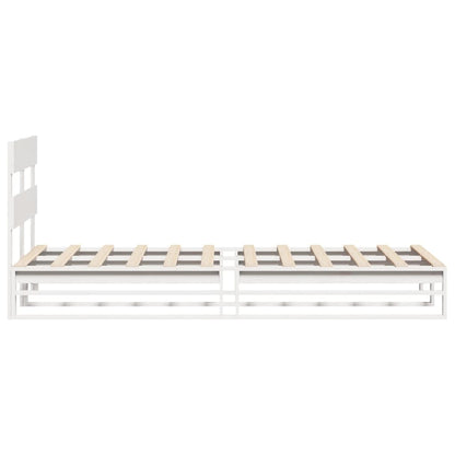 Bed Frame without Mattress White 90x200 cm Solid Wood Pine