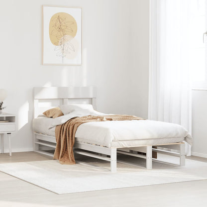 Bed Frame without Mattress White 90x200 cm Solid Wood Pine