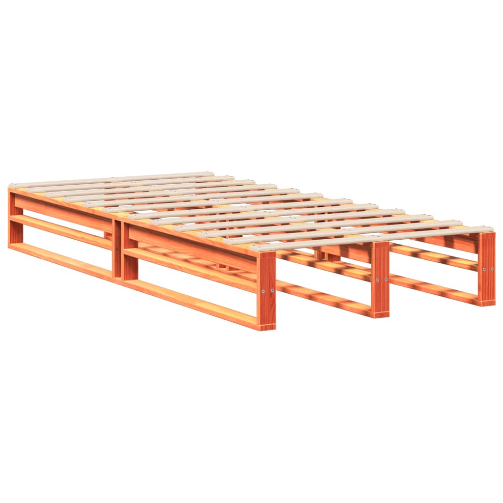 Bed Frame without Mattress Wax Brown 90x200 cm Solid Wood Pine