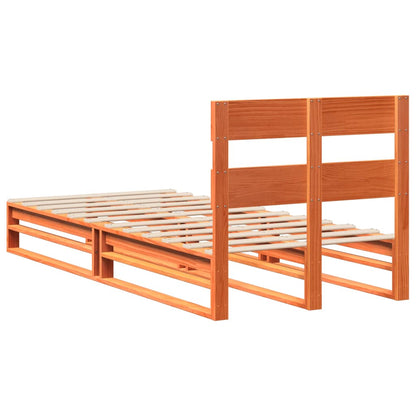 Bed Frame without Mattress Wax Brown 90x200 cm Solid Wood Pine