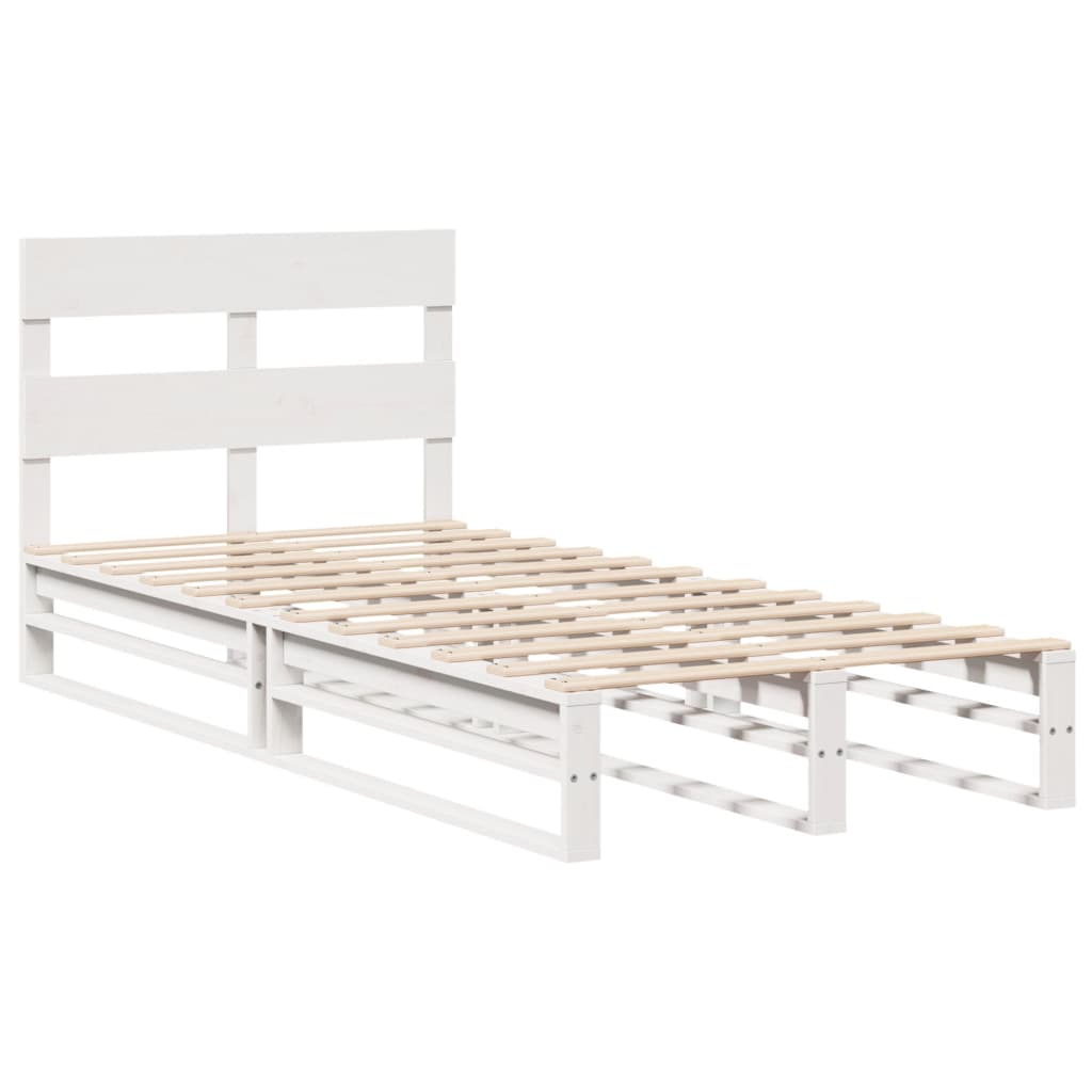 Bed Frame without Mattress White 100x200 cm Solid Wood Pine