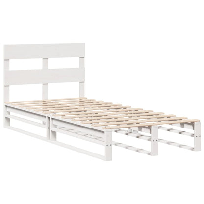 Bed Frame without Mattress White 100x200 cm Solid Wood Pine