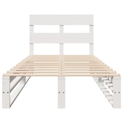 Bed Frame without Mattress White 100x200 cm Solid Wood Pine