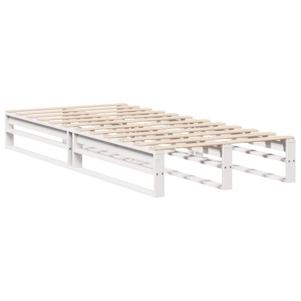 Bed Frame without Mattress White 100x200 cm Solid Wood Pine