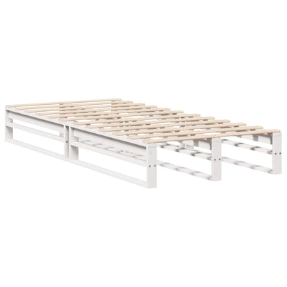 Bed Frame without Mattress White 100x200 cm Solid Wood Pine