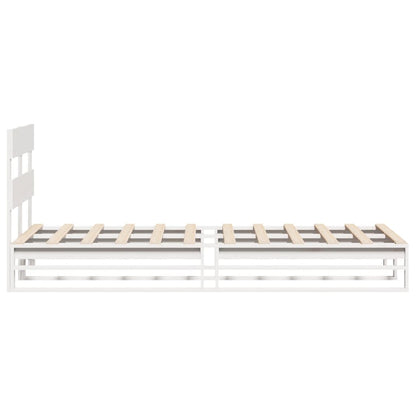 Bed Frame without Mattress White 100x200 cm Solid Wood Pine