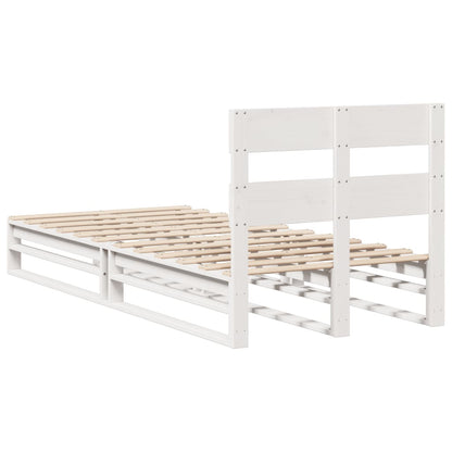 Bed Frame without Mattress White 100x200 cm Solid Wood Pine