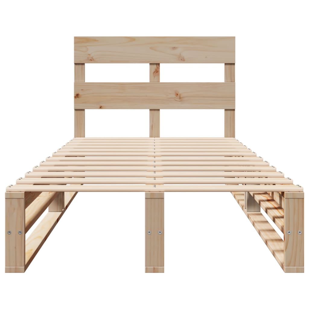 Bed Frame without Mattress 75x190 cm Small Single Solid Wood Pine