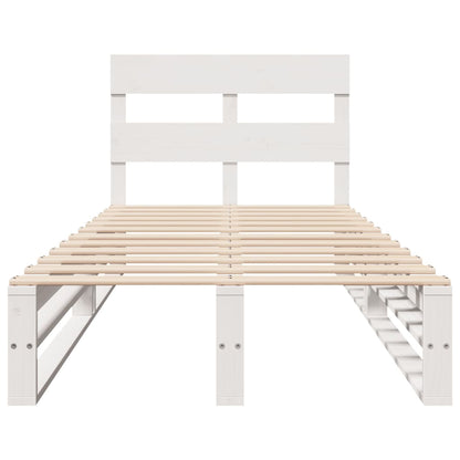 Bed Frame without Mattress White 75x190 cm Small Single Solid Wood Pine