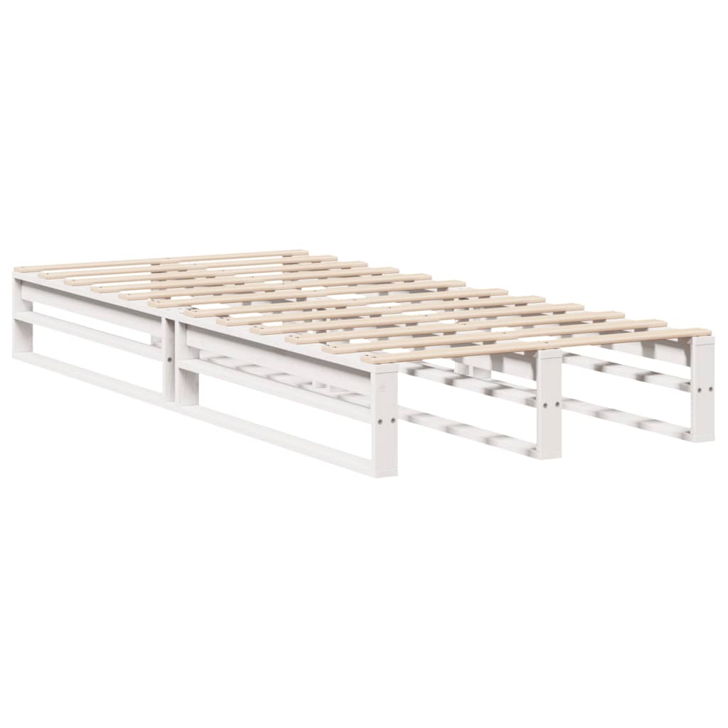 Bed Frame without Mattress White 75x190 cm Small Single Solid Wood Pine