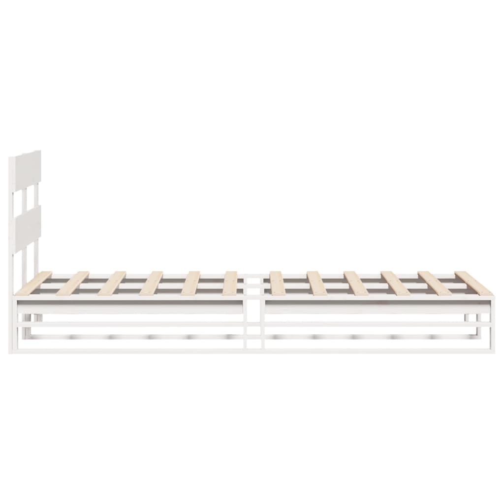 Bed Frame without Mattress White 75x190 cm Small Single Solid Wood Pine