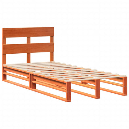 Bed Frame without Mattress Wax Brown 75x190 cm Small Single Solid Wood Pine