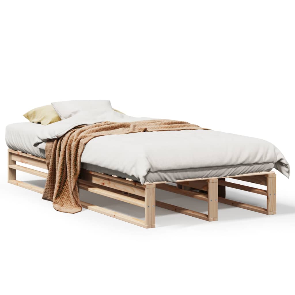 Bed Frame without Mattress 90x200 cm Solid Wood Pine