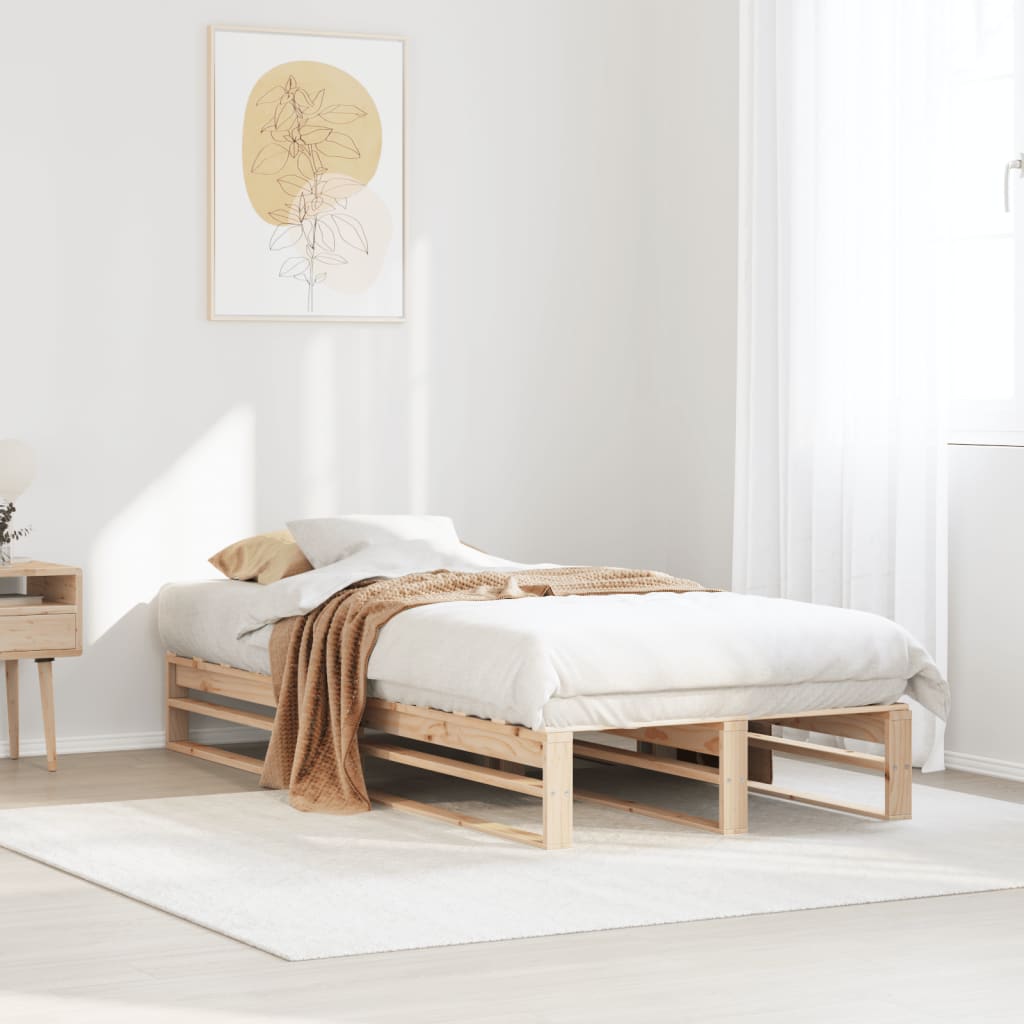 Bed Frame without Mattress 90x200 cm Solid Wood Pine