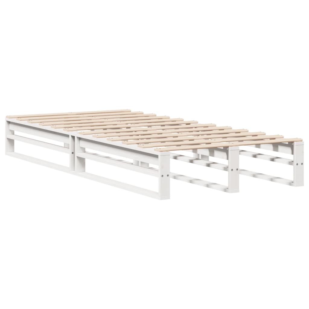 Bed Frame without Mattress White 100x200 cm Solid Wood Pine