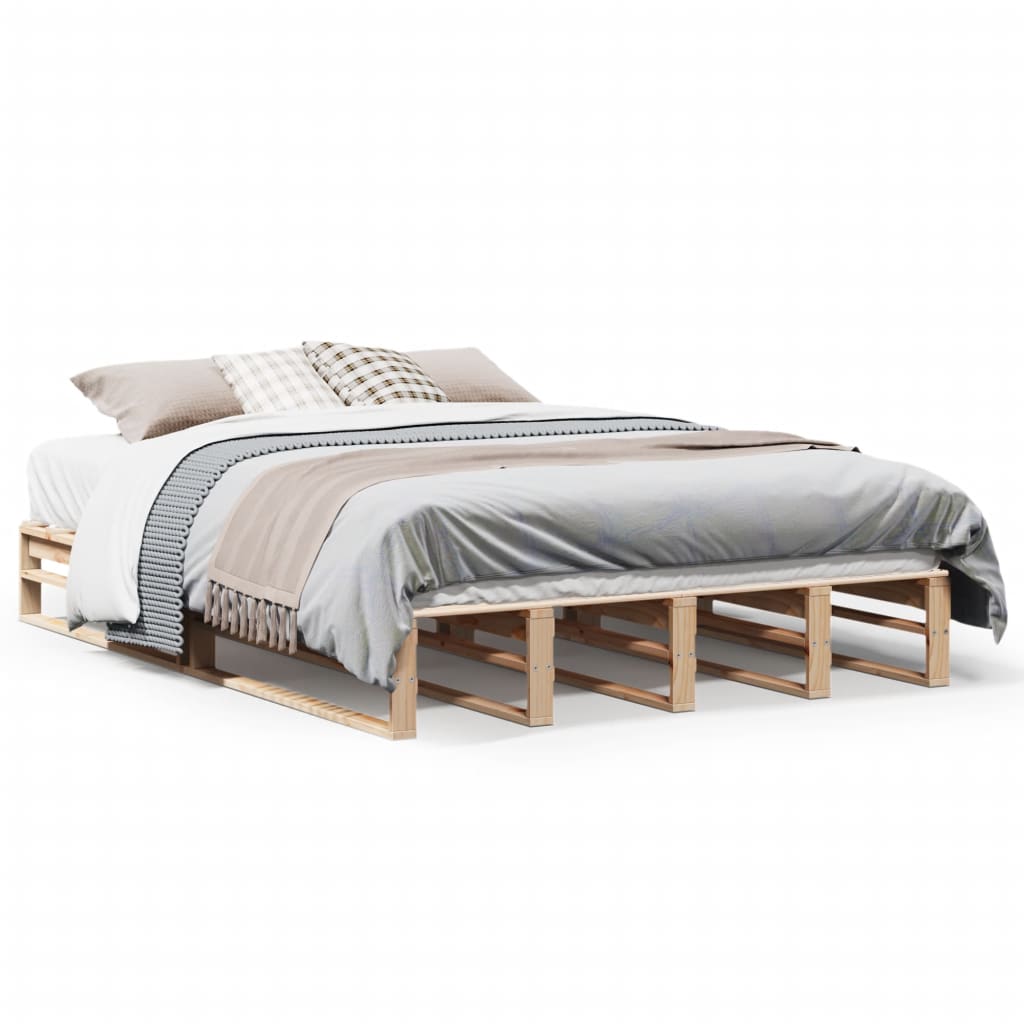 Bed Frame without Mattress 140x200 cm Solid Wood Pine