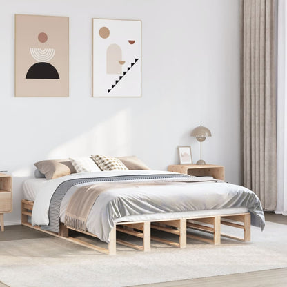 Bed Frame without Mattress 140x200 cm Solid Wood Pine