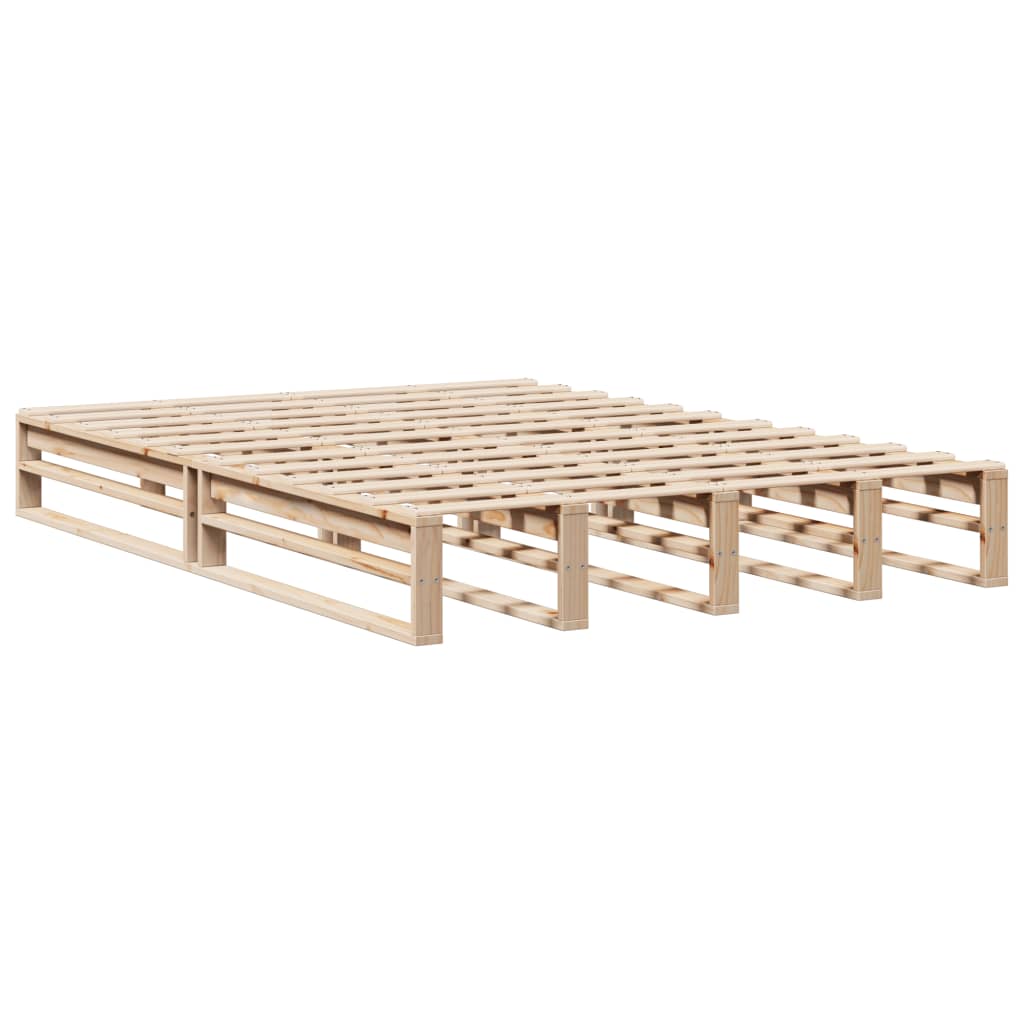 Bed Frame 150x200 cm King Size Solid Wood Pine