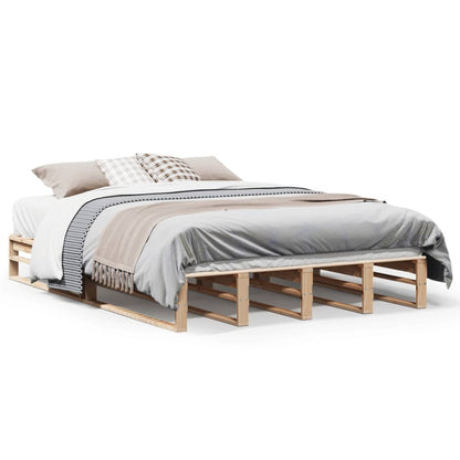 Bed Frame 150x200 cm King Size Solid Wood Pine