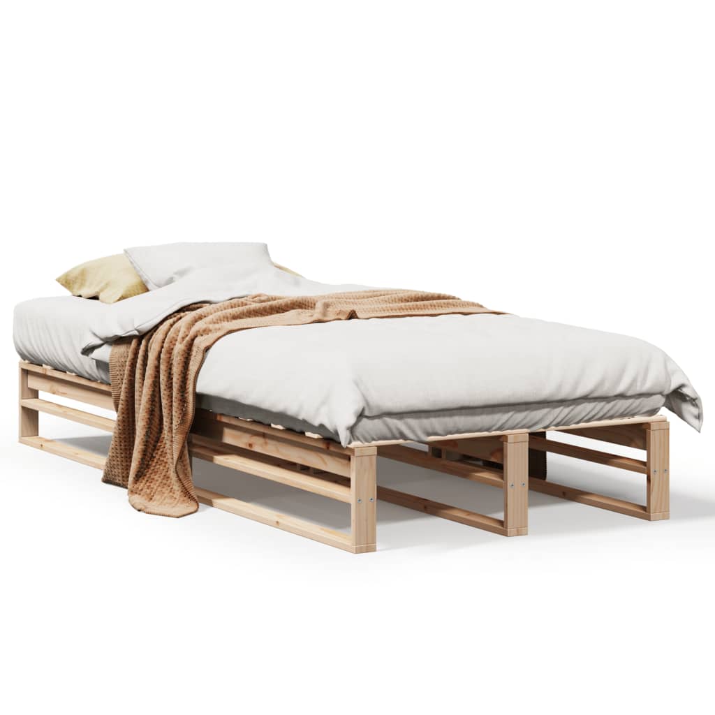 Bed Frame 90x190 cm Single Solid Wood Pine