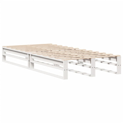 Bed Frame White 90x190 cm Single Solid Wood Pine