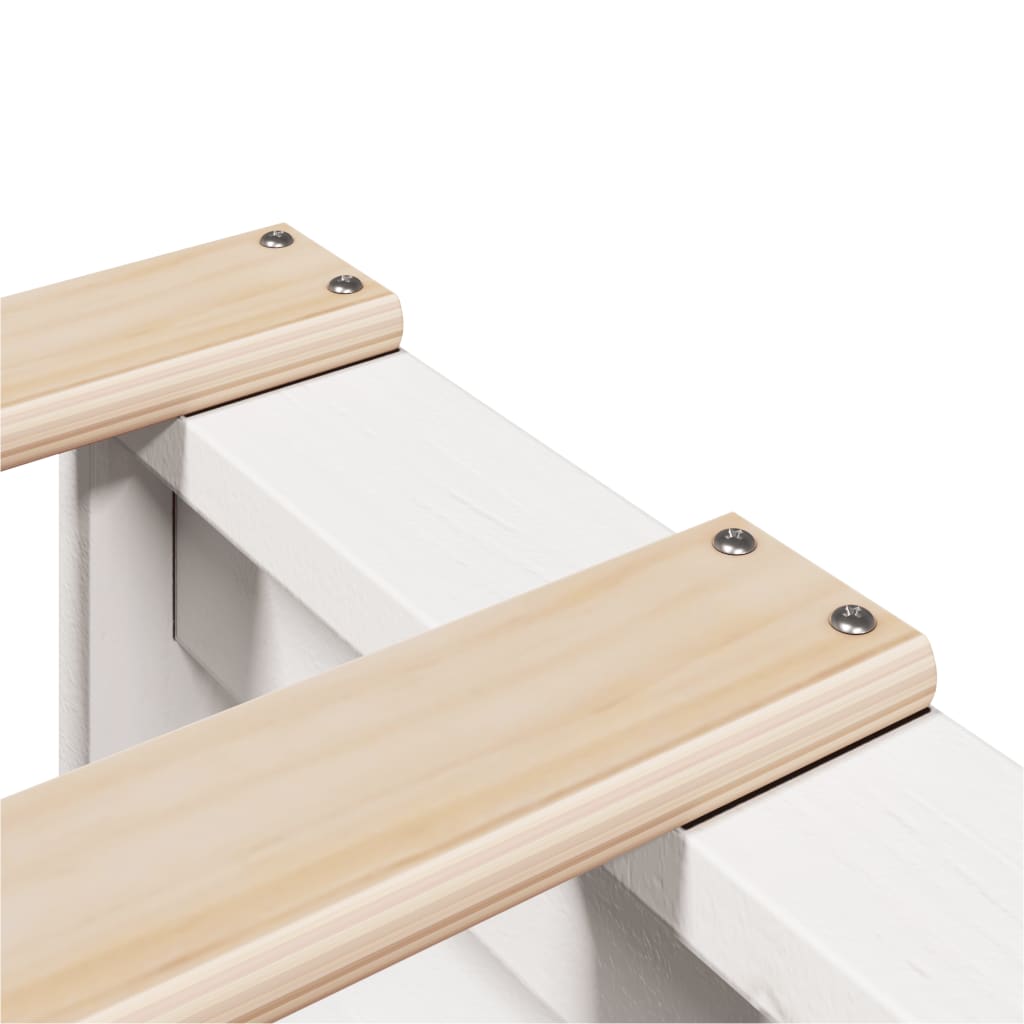 Bed Frame White 90x190 cm Single Solid Wood Pine