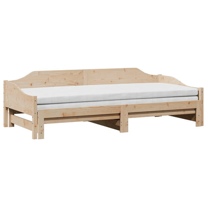 Daybed with Trundle 80x200 cm Solid Wood Pine