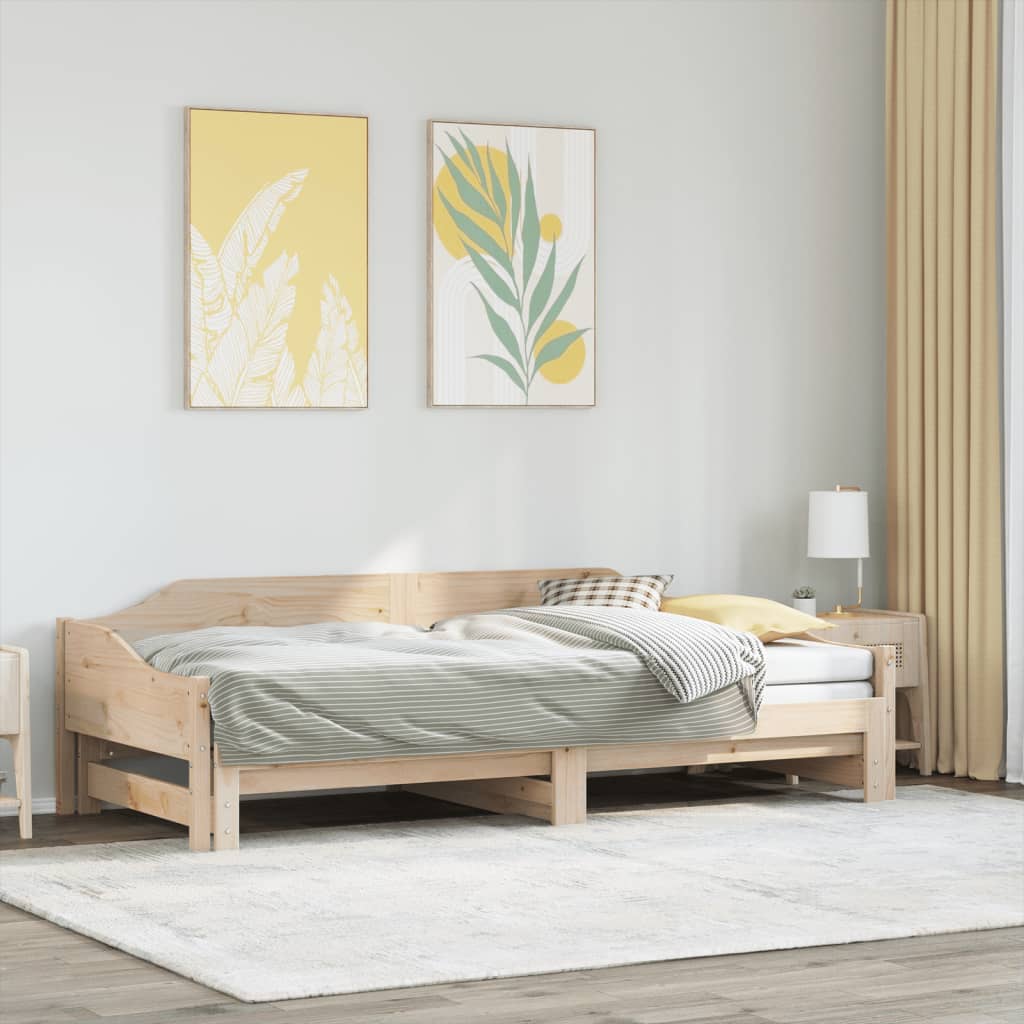 Daybed with Trundle 80x200 cm Solid Wood Pine