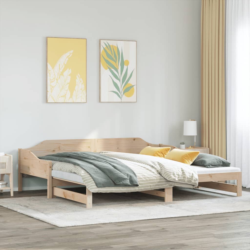 Daybed with Trundle 80x200 cm Solid Wood Pine