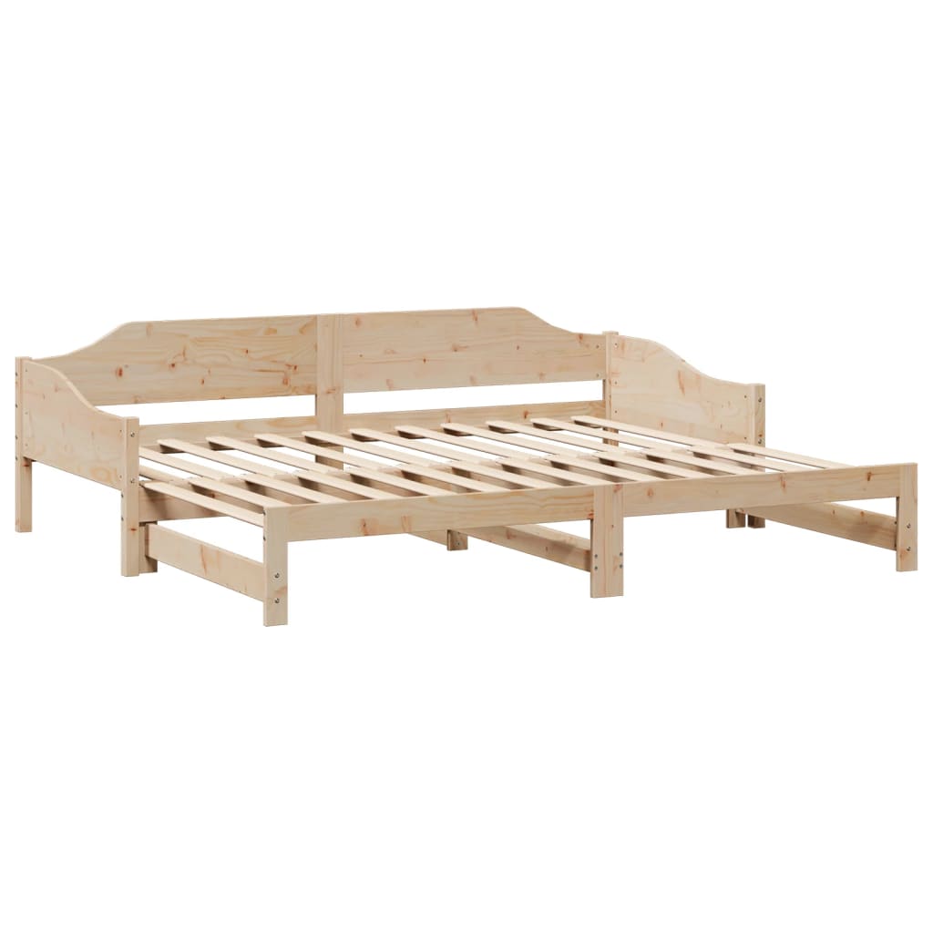 Daybed with Trundle 80x200 cm Solid Wood Pine