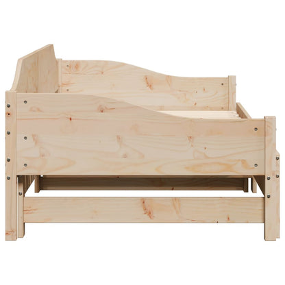 Daybed with Trundle 80x200 cm Solid Wood Pine