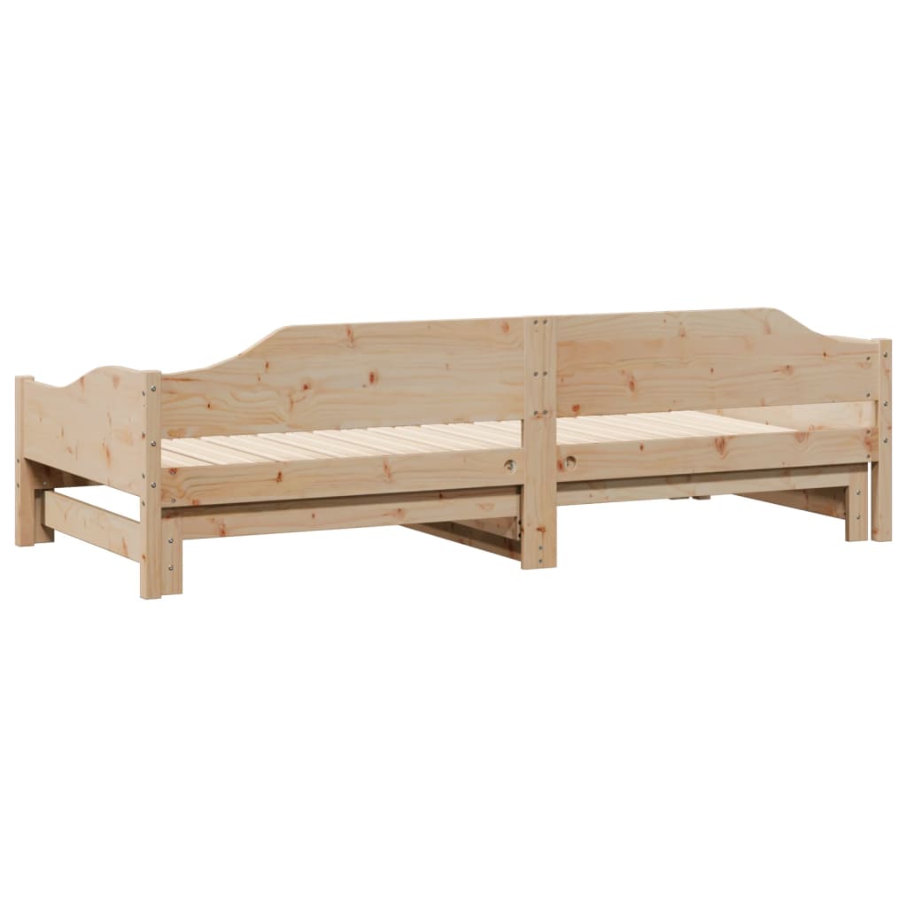 Daybed with Trundle 80x200 cm Solid Wood Pine